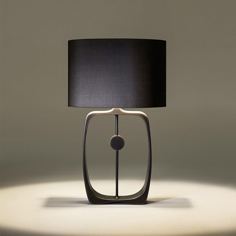 Modern retro decoration luxury vintage black desk lamp Fabric shade read table lamp bedside lamp for home hotel villa Decorative table light